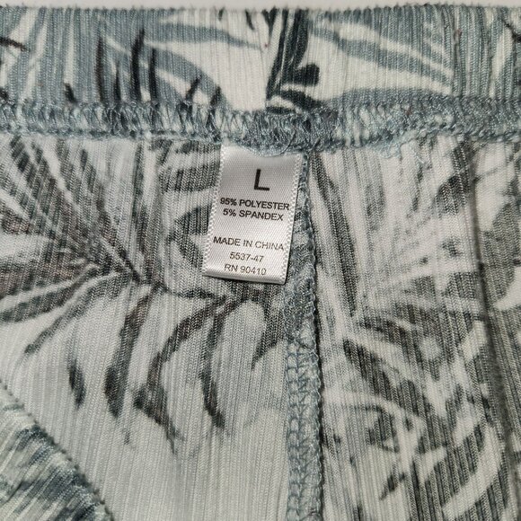 Nicole Miller Womens T L ropical Leaf Print Short Sleeve Button-Up pj set 2522 - Picture 10 of 11